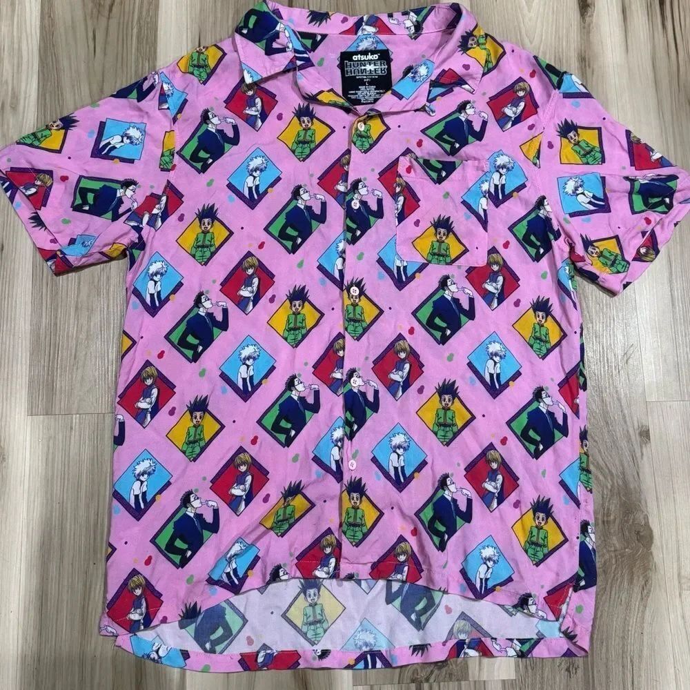 Atsuko Hunter X Hunter Allover Print Button Up Shirt Men’s Large